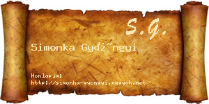 Simonka Gyöngyi névjegykártya